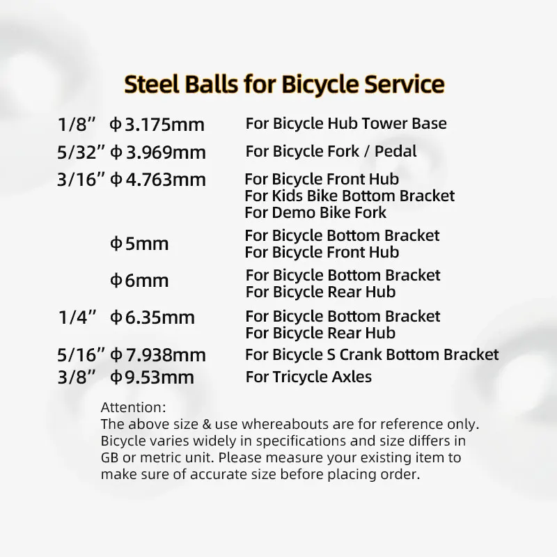 144/20pcs Bicycle Steel Balls  - đánh giá và giá Mountain Biking Kids